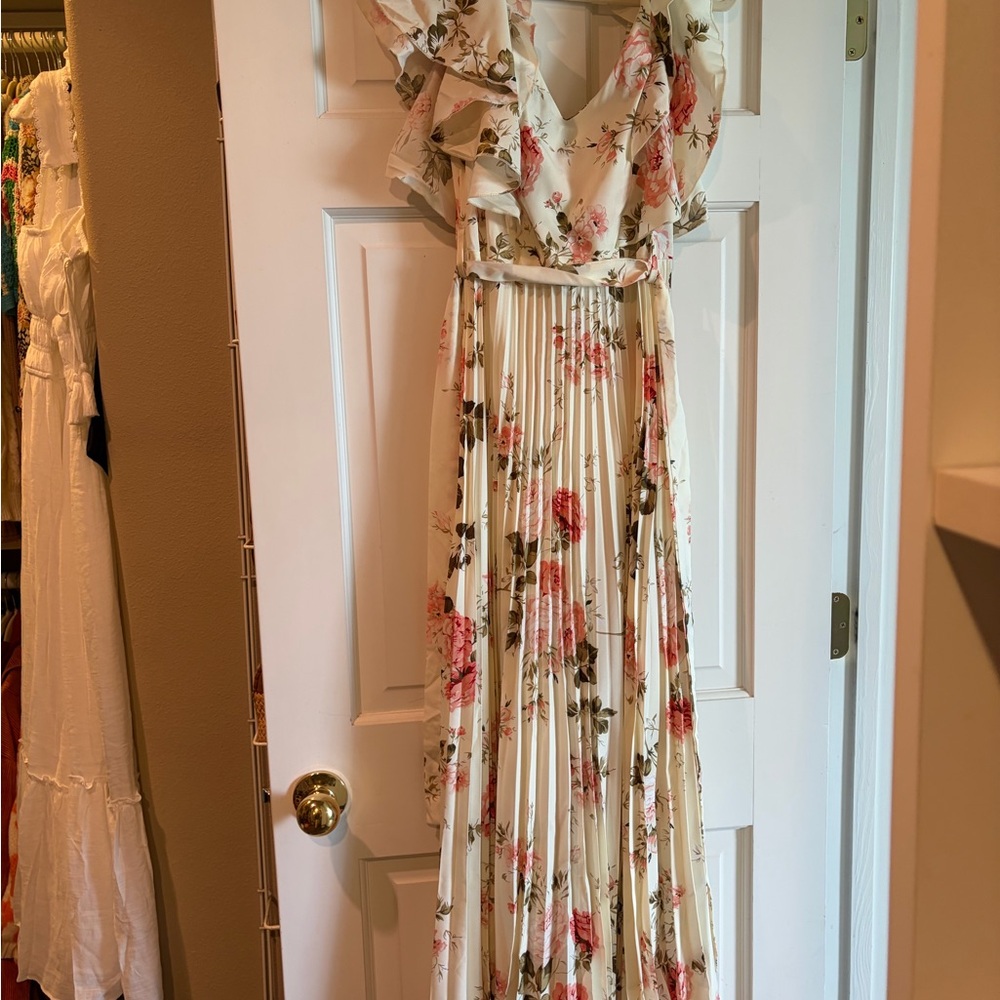 SHEIN Cream Dress with Pink Floral Print - Picture 4 of 7